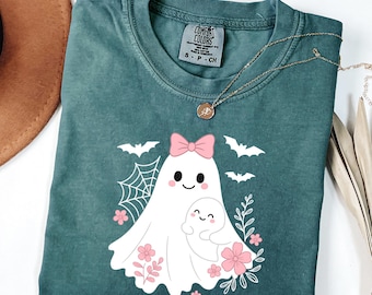 Halloween Ghost Comfort Colors Shirt, Cute Ghost Shirt, Womens Halloween Shirt, Cute Fall Shirt, Spooky Season Shirt, Gift For Halloween