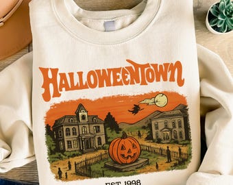 Halloweentown Est 1998 tröja Halloween Town Crewneck Retro Halloweentröja Halloweentown University Hoodie Halloween hösttröja