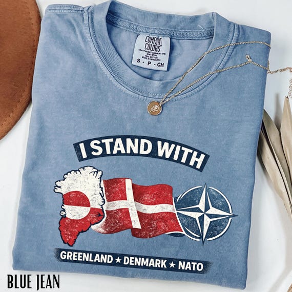 Comfort Colors® I Stand With Greenland Denmark NATO Shirt, Political Activist Unisex Tee, Pro Greenland Denmark T shirt