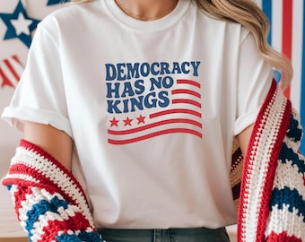 Anti Trump Shirt, Democracy has no kings shirt, Liberal tshirt, Upside down American flag shirt, Anti maga shirt, Democrat shirt, Resist tee