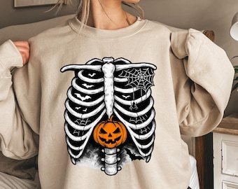 Halloween Sweatshirt, Spooky Season Sweatshirt, Halloween Crewneck, Halloween Costume,Vintage Halloween shirt, Skeleton Halloween Sweatshirt