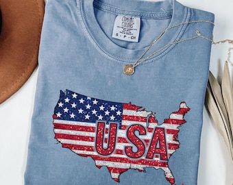 Koszula USA Comfort Colors®, koszula 4 lipca, koszula amerykańska, koszula amerykańska, koszula 4 lipca, koszulka 4 lipca, koszulka patriotyczna, koszulka USA
