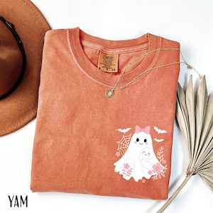 Halloween Ghost Comfort Colors Shirt, Cute Ghost Shirt, Womens Halloween Shirt, Cute Fall Shirt, Spooky Season Shirt, Gift For Halloween