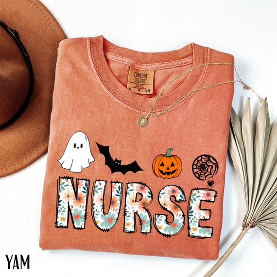 Comfort Colors® Halloween Nurse Shirt, Nurse Gift For Women, Spooky Season Shirt, Nurse Gifts, Halloween Shirt, Nurse Shirt, Spooky Nurse