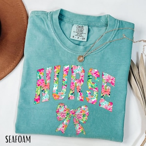 Nurse Comfort Colors® Floral Shirt, Toile Nurse Shirt, RN Shirt, Nurse Graduation Gift, Nurse Week Shirt, Nurse Appreciation, Gift For Nurse