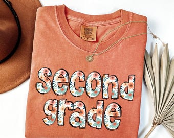 Comfort Colors® Lehrer der zweiten Klasse, Lehrer-T-Shirt der zweiten Klasse, Geschenk für Grundschullehrer, Schulanfang-T-Shirt, Lehrer-T-Shirt