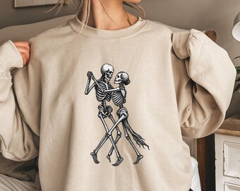 Dancing Skeleton Sweatshirt, Skeleton Halloween Shirt, Womens Halloween Shirt, Halloween Party Shirt, Cute Halloween Gift, Fall Graphic Tee