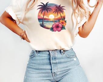 Zomershirt, strandshirts, leuke shirts, T-shirt dames, vakantie T-shirt, leuke zomerkleding, vakantie shirts, meisjescadeaus, comfort kleuren shirt