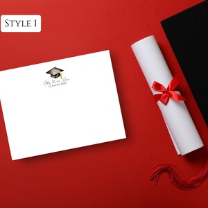 Graduierung Briefpapier | Abitur Karte | Graduierung Danke | Danke-Notizen | Grad| Grad Aquarell | Schreibwaren | Mütze und Mantel