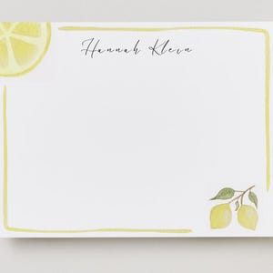 Personalized Lemon Stationery | Lemon Note Card | Lemon Stationery | Yellow Lemon Notecards | Lemon Gifts | Stationery