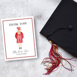 Graduierung Briefpapier | Abitur Karte | Graduierung Danke | Danke-Notizen | Grad| Grad Aquarell | Schreibwaren | Mütze und Mantel