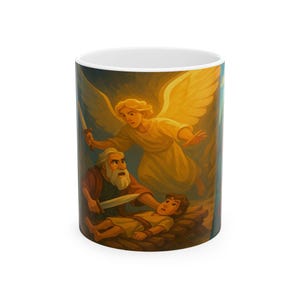 Abraham Bible Stories Ceramic Mug, Religious Coffee Cup, Christian Gift, Scripture Tea Mug, Religious Gift for Him, Her, Faith Coffee Mug