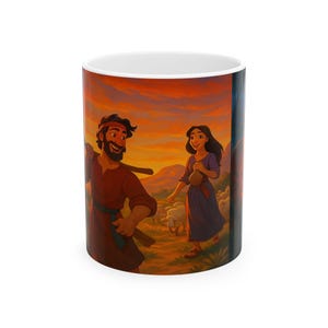 Christian Ceramic Mug, Bible Stories Mug: Jacob, Religious Coffee Cup, Scripture Tea Mug, Religious Gift, Christian Home Decor