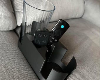 Sofa Double Anti-Spill Drink Holder Tray, Cup Beverage Holder for Cups, Bottles, Cans, Fits Standard Size Coffee Cup, Remote Storage