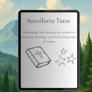 Baraja de Tarot Digital AstroTerra / Arcanos Mayores Imprimibles Inspirados en la Naturaleza / Cartas de Tarot con Astrología y Versículos Bíblicos / Archivos PNG para iPad o Tablet