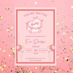 Invitación de cumpleaños número treinta, invitación de cumpleaños, ¡30!