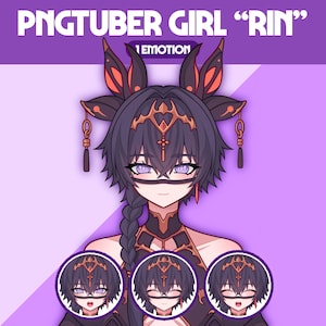 Cute PNGTuber Model | Girl PNGTuber Premade Model | VeadoTube Model | Cute PNG Tuber Model, Vtuber Model, Reactive PNG, GIFTuber, F52 Rin