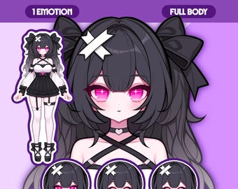 Leuk pngTuber-model | Premade PNGTuber-model voor meisjes | VeadoTube-model | Leuk png-knolmodel, Vtuber-model, reactief png-bestand, GIFTuber, F49