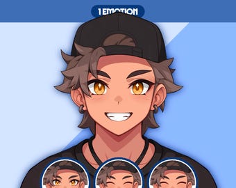 Cute PNGTuber Model | Male PNGTuber Premade Model | VeadoTube Model, Cute PNG Tuber Model, Vtuber Model, Reactive PNG, GIFTuber, M07 Atsushi