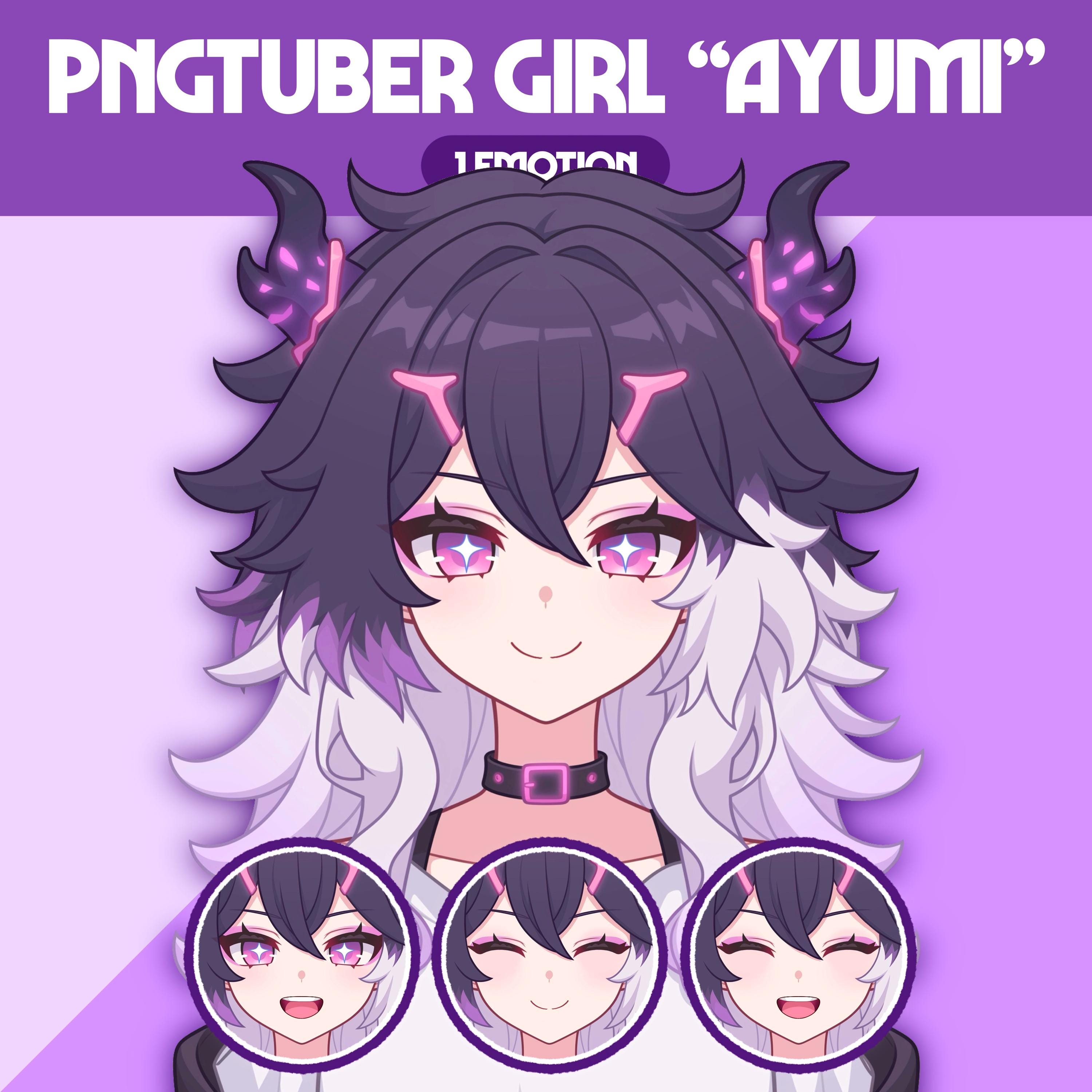 Leuk pngTuber-model | Premade PNGTuber-model voor meisjes | VeadoTube-model | Leuk png-knolmodel, Vtuber-model, reactief png-bestand, GIFTuber, F55
