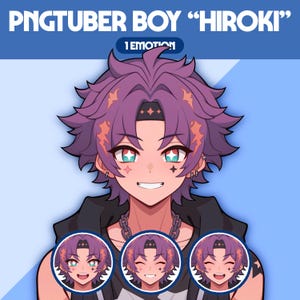 Cute PNGTuber Model | Male PNGTuber Premade Model | VeadoTube Model, Cute PNG Tuber Model, Vtuber Model, Reactive PNG, GIFTuber, M22 Hiroki