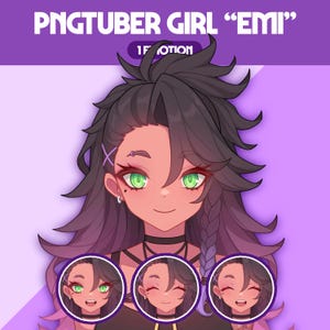 Cute PNGTuber Model | Girl PNGTuber Premade Model | VeadoTube Model | Cute PNG Tuber Model, Vtuber Model, Reactive PNG, GIFTuber, F19 Emi