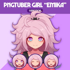 Cute PNGTuber Model | Girl PNGTuber Premade Model | VeadoTube Model | Cute PNG Tuber Model, Vtuber Model, Reactive PNG, GIFTuber, F20 Emika