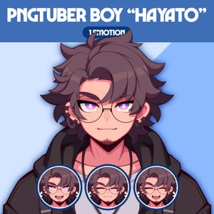 Cute PNGTuber Model | Male PNGTuber Premade Model | VeadoTube Model, Cute PNG Tuber Model, Vtuber Model, Reactive PNG, GIFTuber, M19 Hayato