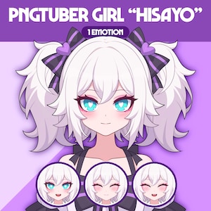 Cute PNGTuber Model | Girl PNGTuber Premade Model | VeadoTube Model | Cute PNG Tuber Model, Vtuber Model, Reactive PNG, GIFTuber, F36 Hisayo