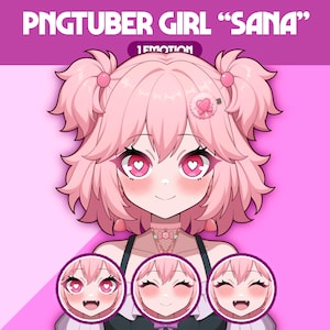 Cute PNGTuber Model | Girl PNGTuber Premade Model | VeadoTube Model | Cute PNG Tuber Model, Vtuber Model, Reactive PNG, GIFTuber, F32 Sana
