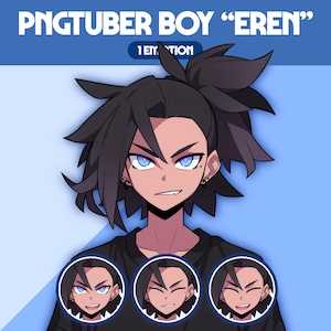 Cute PNGTuber Model | Male PNGTuber Premade Model | VeadoTube Model, Cute PNG Tuber Model, Vtuber Model, Reactive PNG, GIFTuber, M40 Eren