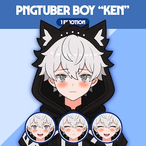 Cute PNGTuber Model | Male PNGTuber Premade Model | VeadoTube Model | Cute PNG Tuber Model, Vtuber Model, Reactive PNG, GIFTuber, M36 Ken