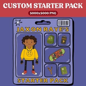 Custom Starter Pack Poster Digital | Action Figure Portrait | Personalized Portrait Figurine Collection Style Packaging | Custom Cartoon Art