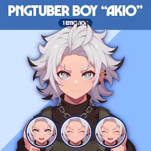 Cute PNGTuber Model | Male PNGTuber Premade Model | VeadoTube Model | Cute PNG Tuber Model, Vtuber Model, Reactive PNG, GIFTuber, M03 Akio