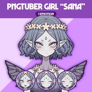 Cute PNGTuber Model | Girl PNGTuber Premade Model | VeadoTube Model | Cute PNG Tuber Model, Vtuber Model, Reactive PNG, GIFTuber, F04 Sana