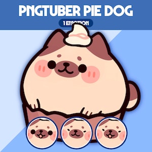 Chibi PNGTuber-model | Vooraf gemaakt pngTuber-model | VeadoTube-model | Leuk png-knolmodel, Vtuber-model, reactieve png, GIFTuber, U03 Pie Dog