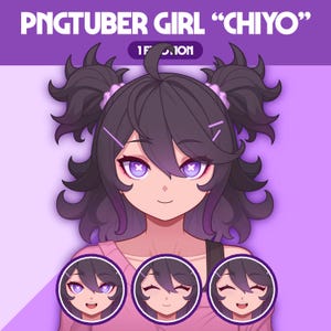 Cute PNGTuber Model | Girl PNGTuber Premade Model | VeadoTube Model | Cute PNG Tuber Model, Vtuber Model, Reactive PNG, GIFTuber, F18 Chiyo