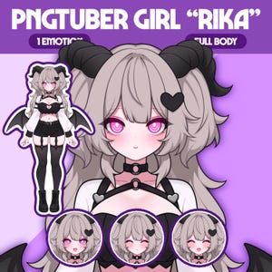Cute PNGTuber Model | Girl PNGTuber Premade Model | VeadoTube Model | Cute PNG Tuber Model, Vtuber Model, Reactive PNG, GIFTuber, F45 Rika