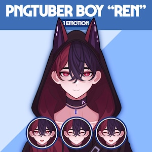 Cute PNGTuber Model | Male PNGTuber Premade Model | VeadoTube Model, Cute PNG Tuber Model, Vtuber Model, Reactive PNG, GIFTuber, M41 Ren