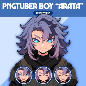 Cute PNGTuber Model | Male PNGTuber Premade Model | VeadoTube Model | Cute PNG Tuber Model, Vtuber Model, Reactive PNG, GIFTuber, M04 Arata