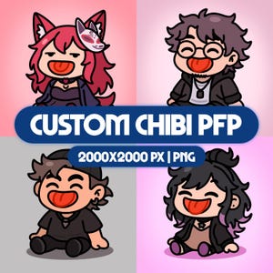 Custom Chibi PFP | Cute Chibi Commission | Personalized Twitch Icon | Custom Chibi Social Media Icon | PNGTuber | Vtuber Avatar | GifTuber
