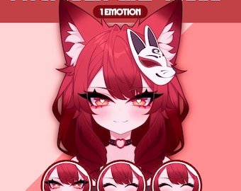Leuk pngTuber-model | Premade PNGTuber-model voor meisjes | VeadoTube-model | Leuk png-knolmodel, Vtuber-model, reactief png-bestand, GIFTuber, F05 Akari