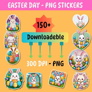 Paasstickers | Afdrukbare paasstickers | Paasstickers downloaden | Paasstickers digitaal | Digitale paasstickers van 8 pagina's