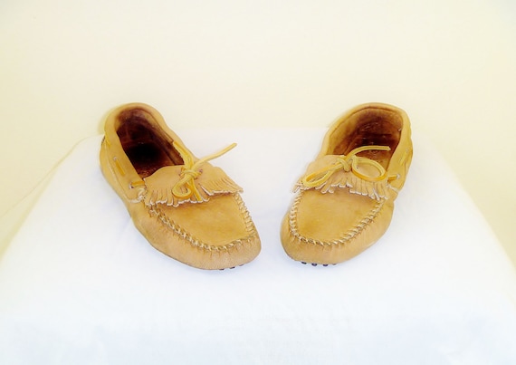 Vintage Minnetonka Boat-Shoe Moccasins with Leathe
