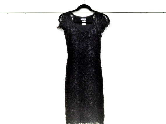 black stretch lace dress