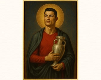 Saint Cristiano | Sacred Game Series | Portugal Soccer Print, Soccer Gifts, Sports Poster, Football Player Poster, Soccer Wall Art