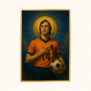 Saint Cruyff | Sacred Game Series | Netherlands Soccer Print, Soccer Gifts, Sports Poster, Football Player Poster, Soccer Wall Art