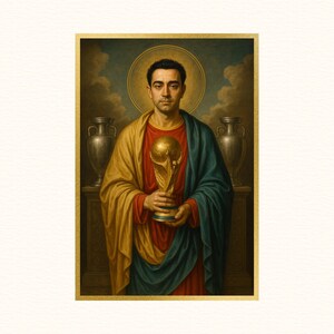Saint Xavi | Sacred Game Series | Spain Soccer Print, Soccer Gifts, Sports Poster, Football Player Poster, Soccer Wall Art