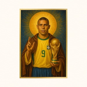 Heiliger Ronalo | Sacred Game Serie | Brasilien Fußball, Fußball Geschenke, Sport Poster, Fußballspieler Poster, Fußball Wandkunst