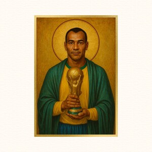 Saint Cafu | Sacred Game Series | Brazil Soccer Print, Soccer Gifts, Sports Poster, Football Player Poster, Soccer Wall Art